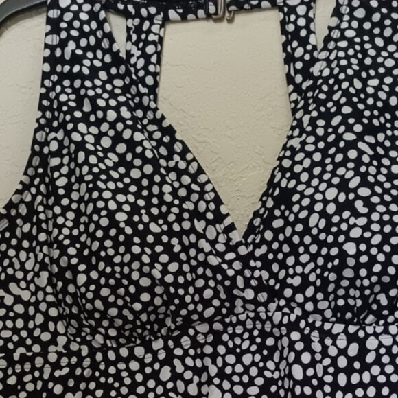 Island Escape Plus Size Printed H-Back Tanki Black 18W - Picture 3 of 5